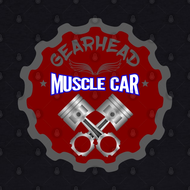 Gearhead Pistons Logo Muscle Car by CharJens